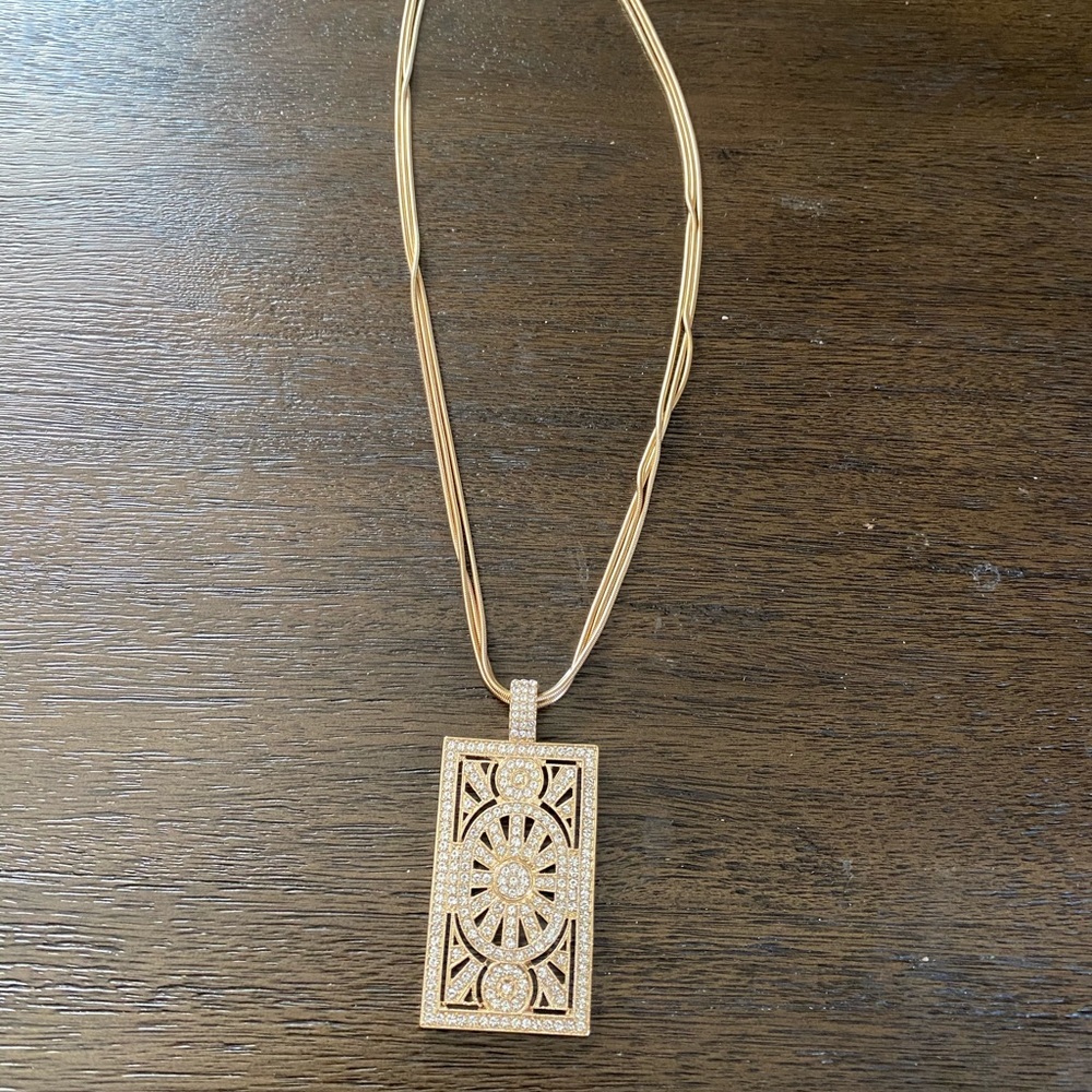 Art Deco gold necklace 20 inch chain (JVT)